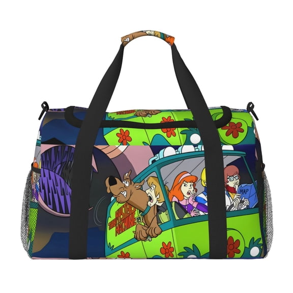 Saiise Scooby-Doo Print Travel Duffel Bag,Weekender Bags for Women Men with Shoe Compartment,Carry on Overnight Bag with Toiletry Bag