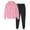 Pink, variant on JURANMO 2 Piece Sets for Women Solid Color Full Zip Sweat Jacket with Sweatpants Casual Loose Hooded Shirts Drawstring Elastic Waist Jogging Pants Lightening Deals Blue L