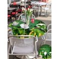 thumbnail image 4 of Outdoor Tablecloth with Umbrella Hole and Zipper, St. Patrick's Day Round Table Cloth 54 Inch Waterproof Tablecloth, Green Gnomes Shamrock Gold Coin Wood Grain Picnic Table Cover for Patio Camping, 4 of 7