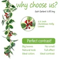 thumbnail image 4 of Zukuco Christmas Garland Decorations, Holly Leaves Red Berries Winter Garland for Holiday Wall Tree New Year Indoor Outdoor Decor, 4 of 5
