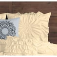thumbnail image 5 of D.N.G. BEDDINGS 100% Egyptian Cotton 1 Piece Circle Ruffle Comforter with 1 Freebie Ruffle Pillow | 550 GSM Filled Microfiber - Super King Size, Ivory Color - 800 Thread Count, 5 of 5