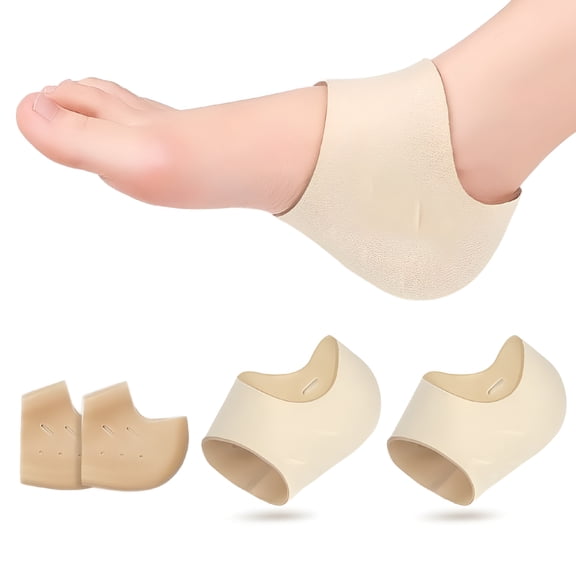 RAGUPEL Plantar Fasciitis Foot Pain Relief 1 Pair - Strong and Breathable Heel Protectors, Brushed Heel Pads Cushion Great for Heel Pain, Heal Dry Cracked Heels, for Men Women