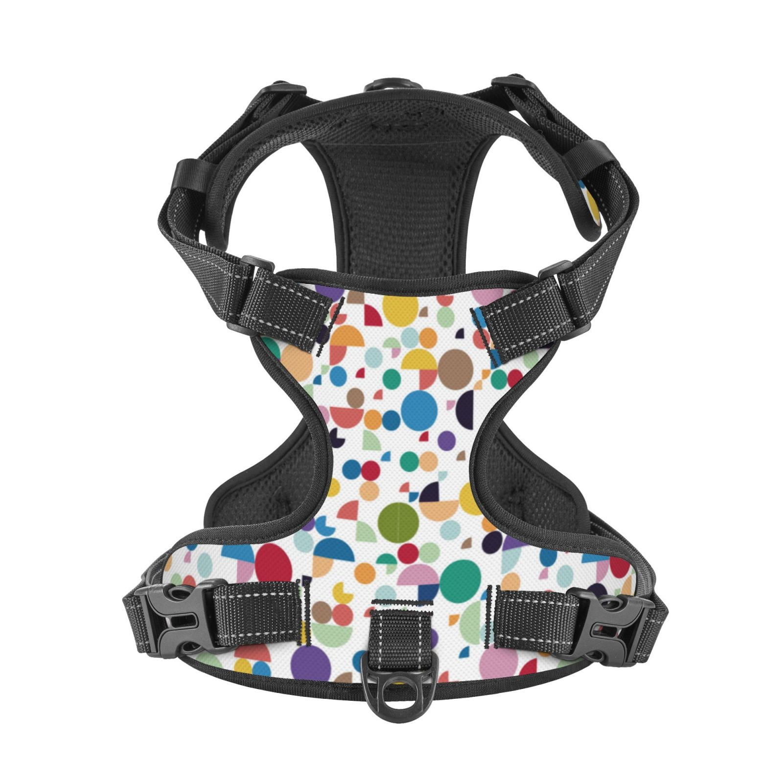 Kdxio Colorful Spots Print No Pull Dog Harness Adjustable Reflective Oxford Easy Control Medium Large Dog Harness for Training and Everyday-Small