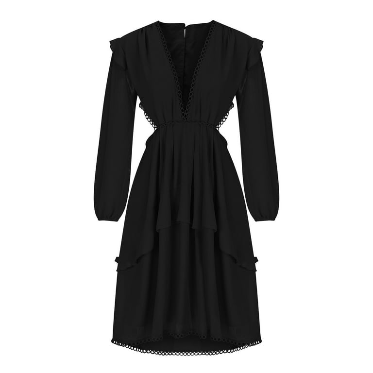 chinese dress ladies Noelle Dress: Black Mini Dress for Cocktail Party