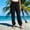 Black women harem pants a1, variant on Cagogo Women's Harem Pants Elastic Waist Flowy Casual Solid Boho Print Vacation Lounge Trousers Relaxed Fit Summer Beach Travel Clothes, Gray L
