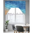 thumbnail image 5 of Blue Ombre Coastal Kitchen Curtains Swag Valance for Windows/Bathroom/Cafe, Summer Nautical Beach Ocean Seaside Rod Pocket Drape Panel Swag Curtains Valance for Bedroom/Living Room 56"x36", 5 of 6