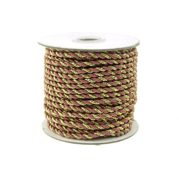 Twisted Cord Rope 2 Ply, 3mm, 25-yard, Gold Trim, Rosy Mauve - Walmart ...