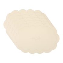 Placemats Set of 6 Leather Placemats for Kitchen Dining Table Decor Waterproof Heat Resistant Flower Table Placemats Beige 17.7*11.8inch