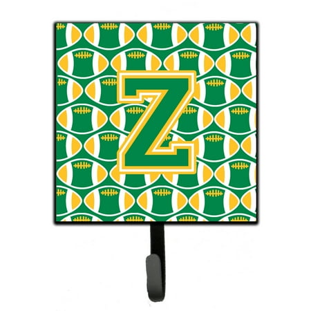 

Carolines Treasures CJ1069-ZSH4 Letter Z Football Green and Gold Leash or Key Holder 7Hx4.25W multicolor