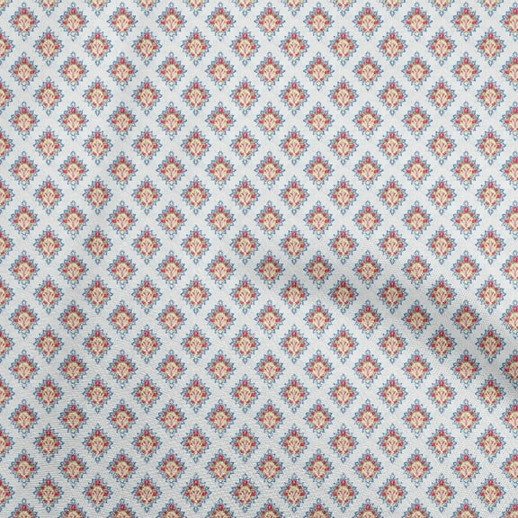 oneOone Cotton Flex White Fabric Asian Kilim Diy Clothing Quilting Fabric Print Fabric By Yard 40 Inch Wide
