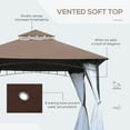 thumbnail image 4 of Outsunny 10' x 10' Double Tier Garden Gazebo Canopy, Coffee, 4 of 10