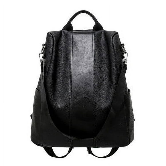 yulier Small Leather Backpack for Women Fashion Backpack Handbag Girls Mini Backpack Purse Ladies Shoulder Bag Travel Bag Cute School Bookbag Black