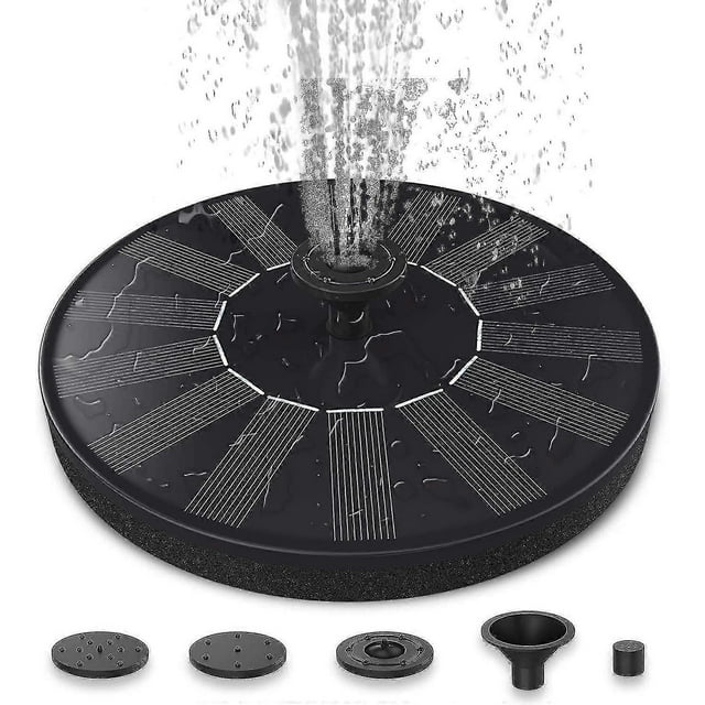 Solar Fountain Pump for Bird Bath with 4 Nozzles with 4 Different Water Spray Patterns for Bird Bath_Perfect Gift
