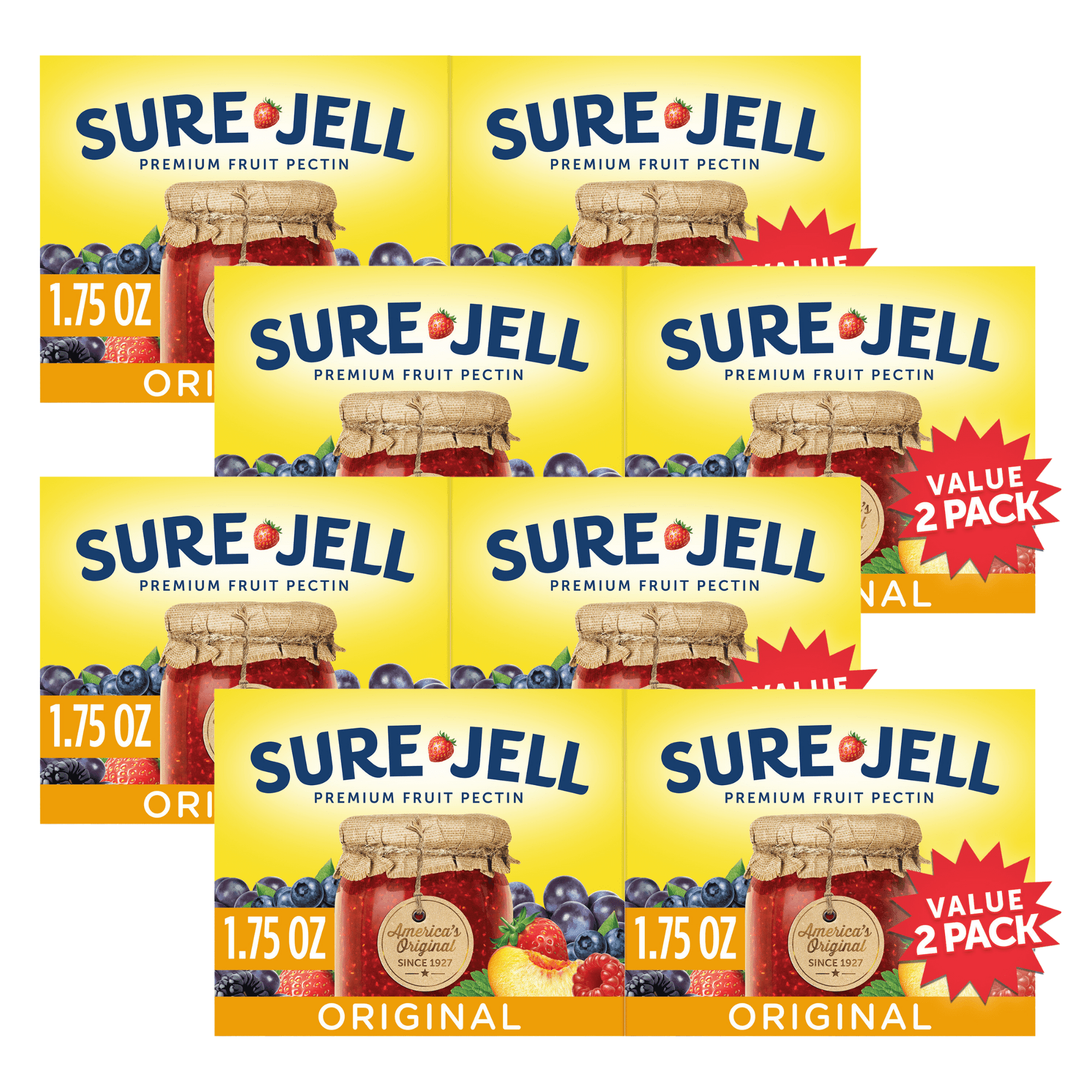 Sure Jel Original Premium Fruit Pectin Value Pack, 2 CT (4-Pack)
