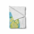 thumbnail image 2 of Earth Soft Flannel Fleece Throw Blanket, Hand Drawn Watercolor Style Earth Kids Art with Color Stains, Cozy Plush for Indoor and Outdoor Use, 50" x 60", Green Blue, by Ambesonne, 2 of 6