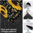 thumbnail image 3 of Black Sunflower Word Pattern Kitchen Rugs Sets Of 3,Kitchen Runner Rugs Non Skid Washable,Decorative Kitchen Floor Mats for Kitchen,Sink,Laundry,17"x30"+ 17"x47" + 17"x59", 3 of 6