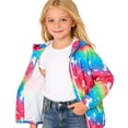 thumbnail image 3 of Toddler Girls Jacket Lightweight Hooded Windbreaker Kids Water-Resistant Light Rain Jacket Print Outwear, 3 of 8