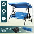 thumbnail image 4 of Magic Union Outdoor Porch Swing with Canopy, 3 Person Patio Porch Swing Chairs with Stand, Porch Bed Swing with Removable Cushion for Patio, Garden, Poolside,Beige, 4 of 8
