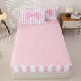 thumbnail image 4 of Homewish Pink Coquette Bowknot Zipper Full Size Comforter Sets with Fitted Sheet and 2 Pillowcases,Cartoon Cute Bowtie Zipper Bedding Set For Girls Kids,Reversible,4 Pieces, 4 of 7