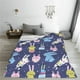 thumbnail image 5 of Fotbe Cartoon Rabbit Manta de Franela Acolchonada con Estampado, Súper Suave y Esponjosa, Extra Grande para Sofá, Cama, Uso Todo el Año-40"x30", 5 of 7