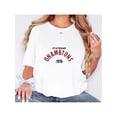 thumbnail image 1 of [1pc Retro Crew Neck T-Shirt] ohambtons 1978 Vintage-inspired Crew Neck T-Shirt, Cotton Knit Fabric, Regular Length, with Geometric Pattern, for Summer Tee, 1 of 7
