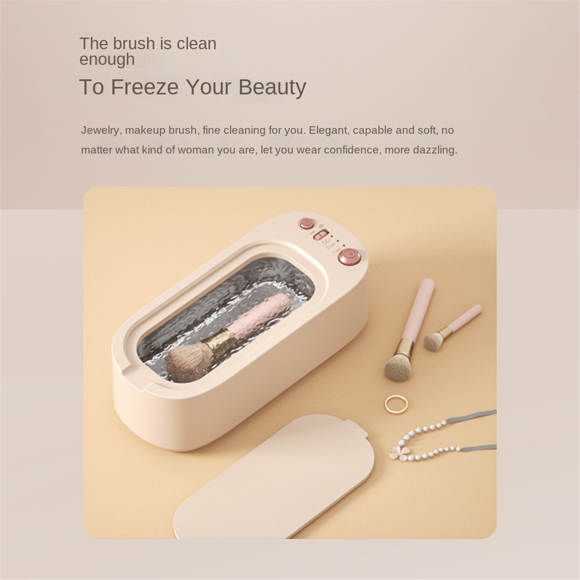 Ultrasonic Jewelry Cleaner Machine, Professional Sonic Jewelry Cleaner with 3 Timer Modes for Glasses, Jewelry Pink