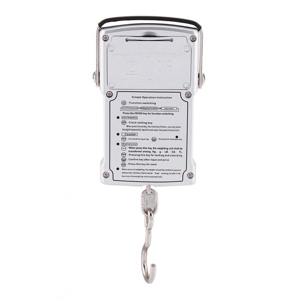 Báscula de pescado, Básculas de pesca electrónicas de 50 kg, con cinta métrica Básculas colgantes digitales 7 en 1 Báscula de equipaje digital con gancho Ecomeon no