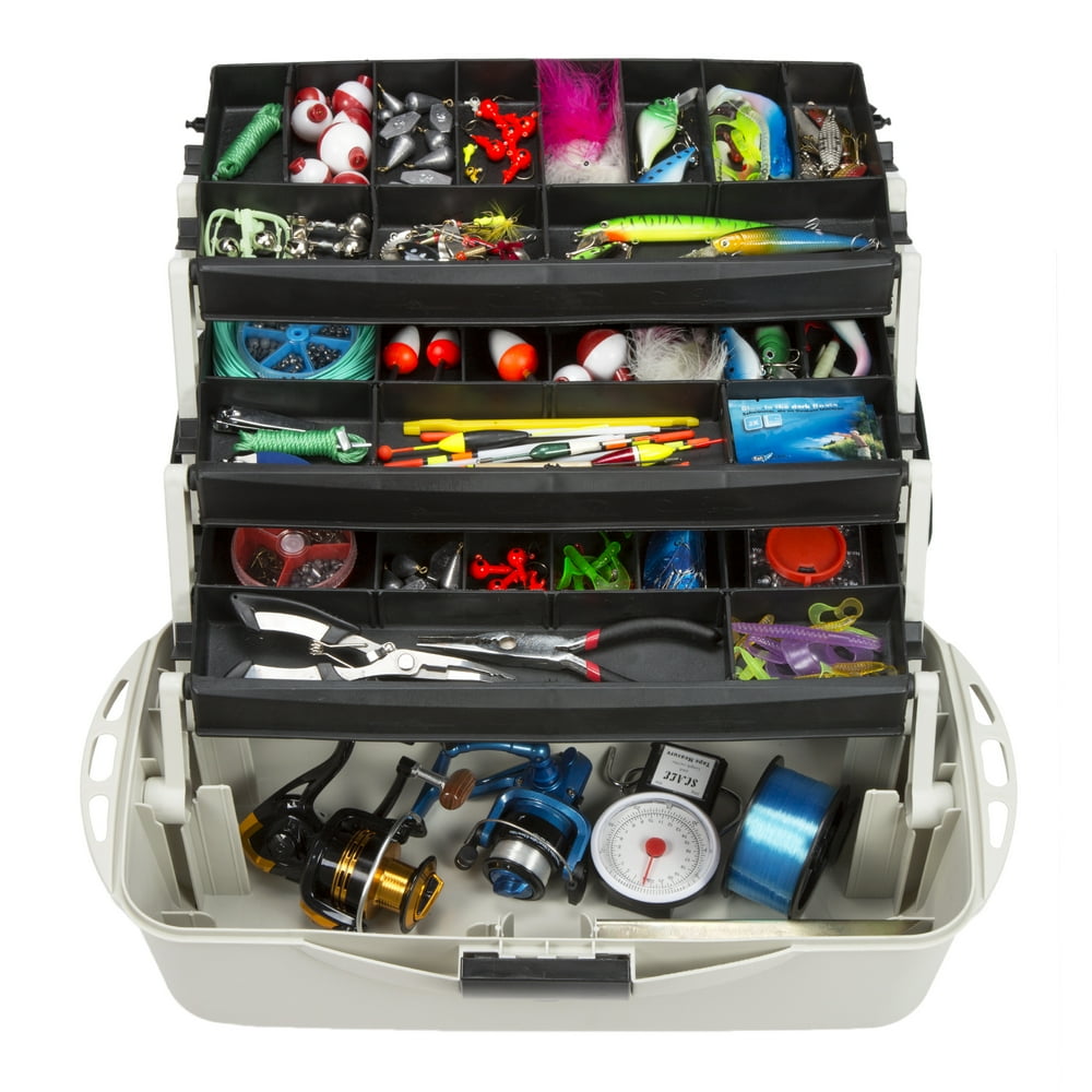 3Tray Fishing Tackle Box Craft Tool Chest and Art Supply Organizer