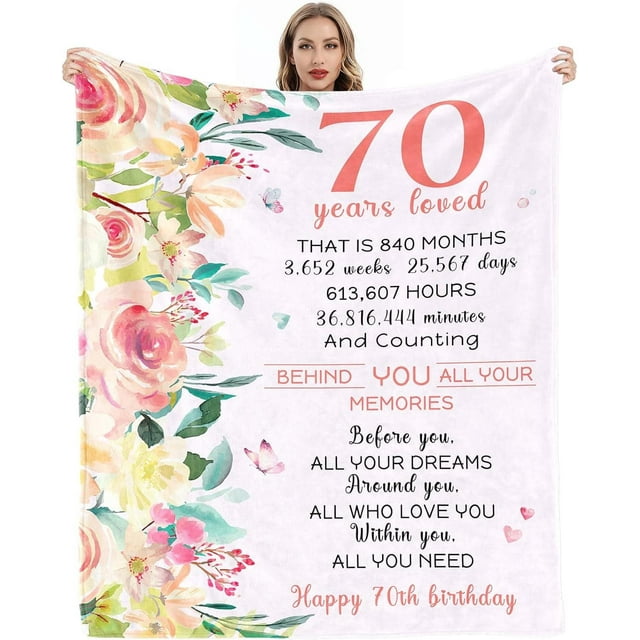 LHSHID 60th Birthday Gifts for Women Womens Birthday Gifts 60th Birthday Decorations 60 Year Old Birthday Gifts for Women Gifts for Women Birthday Unique Turning 60 and Fabulous Blanket 30x40in