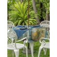 thumbnail image 4 of Outdoor Tablecloth with Umbrella Hole Zipper Daisy Flower Round Tablecloth 60" Waterproof Outside Table Cloth Vintage Floral Oil Painting Modern Wood Patio Table Cover Tablecloths for Picnic Party, 4 of 8