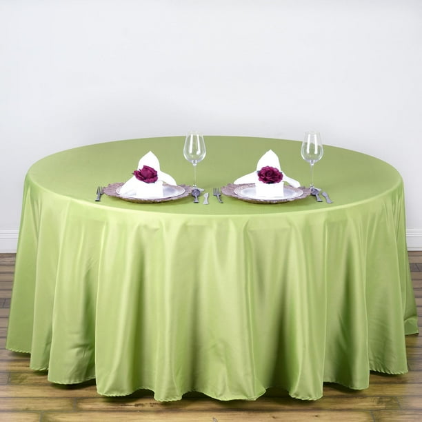 BalsaCircle 10 pcs 108 inch Apple Green Round Polyester Tablecloths