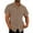 Brown, variant on DLfVUB Men's Linen Shirts Big and Tall Regular Fit Casual Solid Button Down Short Sleeve Summer Beach Shirt Hawaiian Vacation Shirts with Double Front Pockets Brown XXXL