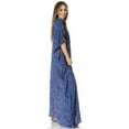 thumbnail image 4 of Sakkas Catia Women's Boho Casual Long Maxi Caftan Dress Kaftan Cover-up LougeWear - 24-Navy - One Size, 4 of 5