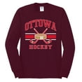 thumbnail image 2 of Wild Bobby City of Ottowa Hockey Fantasy Fan Sports Men's Long Sleeve Shirt, Maroon, 3X-Large, 2 of 5