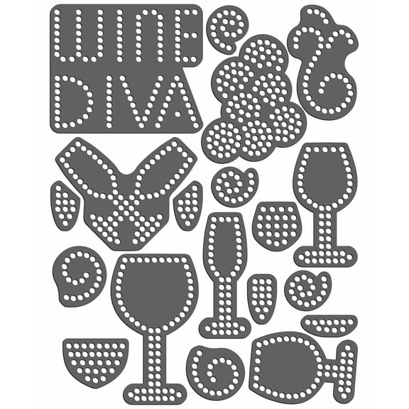 Magnetic Rhinestone Template Set - WINE DIVA