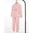 thumbnail image 4 of Fldy Toddler Boys Girls Warm Outfit Casual Sleepwear Long Sleeve Nightwear Loungewear 2 Piece Pajama Pink Cat 120/XXL/14, 4 of 7