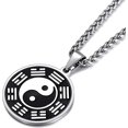thumbnail image 1 of YinYangTrigramPendantNecklaceForMenAmuletJewelryForBoys24InchStainlessSteelLinkChain, 1 of 5