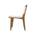 thumbnail image 6 of DecMode Leather Handmade Woven Dining Chair with Teak Wood Frame, White, 6 of 8
