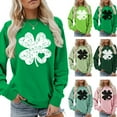 thumbnail image 4 of ZPAQI Women's Funny Long Sleeve Sweatshirt Shamrock Crewneck Pullover Hoodies Tops For St. Patrick's Day, 4 of 18
