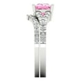 thumbnail image 3 of Clara Pucci 18K White Gold Princess Cut 1Ct Simulated Pink Diamond Engagement Ring + Matching Band - Luxury Box Included, 3 of 7