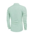 thumbnail image 4 of xiaxaixu Men's Spring Autumn Casual Shirt Solid Color Long Sleeve Stand Collar Button Tops, 4 of 9