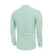 thumbnail image 3 of Sunloudy Hombres Primavera Otoño Camisa Casual Color Sólido Manga Larga Cuello Alto Botón Tops Sunloudy moda, 3 of 7