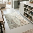 thumbnail image 2 of Cydiria Modern Abstract Fuzzy Faux Wool Area Rug,2' x 3', Brown, 2 of 9