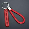 thumbnail image 2 of Creative Hand Woven DIY Leather Strap Car Key Clip ​ Car Key Holder Lanyard Keyring Phone Number Keychain BLACK, 2 of 8