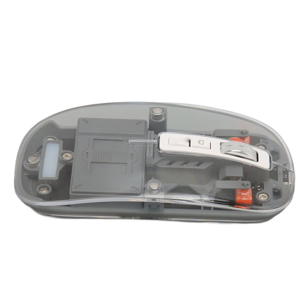 Ratón Inalámbrico Recargable Transparente Clic Silencioso Rueda de Metal 4 DPI Ajustables Diseño Ergonómico Compatible con