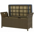 thumbnail image 3 of Yardi Yarda 29 Gal Storage Box with Cushion, Outdoor Patio Wicker Storage Bench, 2-In-1 Rattan Patio Furniture, Dark Blue, 3 of 11