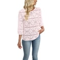 thumbnail image 5 of WIHOLL Blouses for Women Lace Tops Dressy 3/4 Length Sleeve Business Casual Outfits Vacation Spring Summer Clothes, 5 of 11