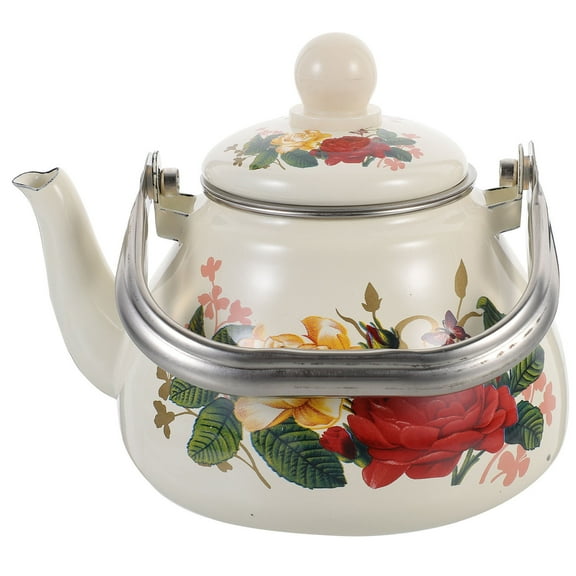 Supvox Stovetop Enamel Tea Kettle with Elegant Design Suitable for Gas and Induction Stove