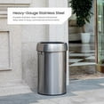 thumbnail image 7 of Home Zone Living 16 Gallon Stainless Steel Open Top Trash Can with Round Design, Silver, 7 of 7