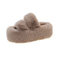 thumbnail image 1 of Fluffy Slippers Women's Outfit Spring and Autumn Flat Toe Cute Fluffy Cotton Slippers, 1 of 6